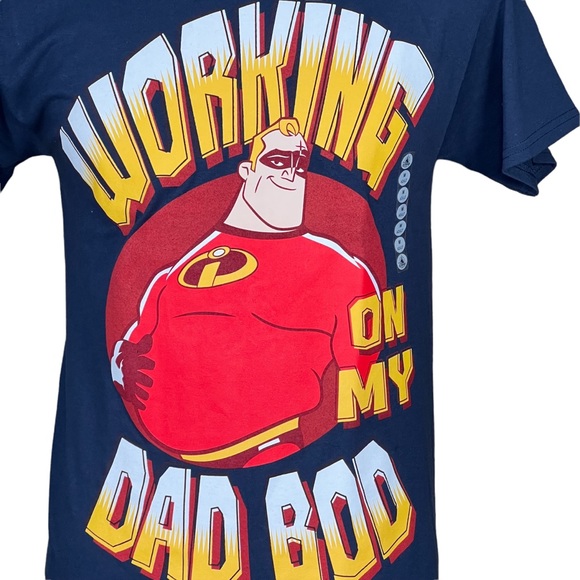 Official Disney Incredibles “Working On My Dad Bod” T- Shirt Men’s Mediu… - Picture 2 of 8